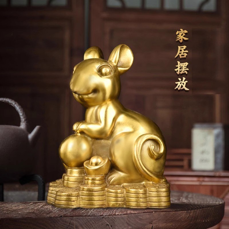 纯铜器摆件鼠牛虎兔龙蛇马羊猴鸡狗猪铜件十二生肖家居创意摆件