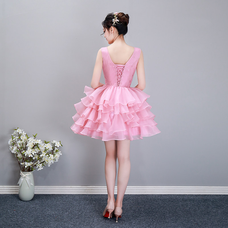 2021新款晚礼服宴会小礼服蓬蓬裙短款演出服主持生日宴会六一春瘦