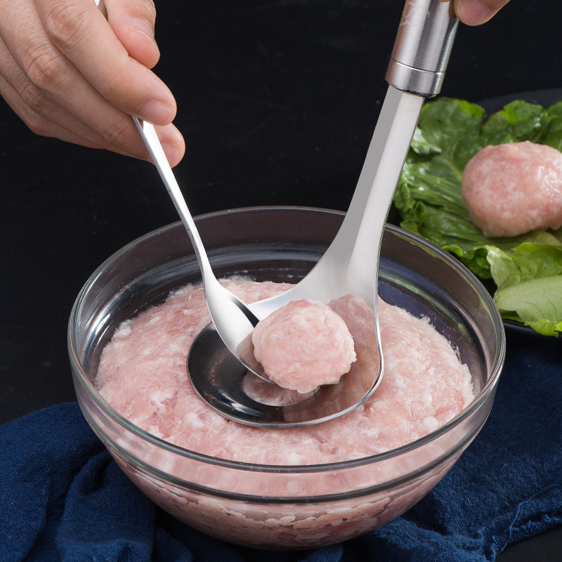 YSJ304不锈钢肉丸子制作器 家用丸子勺圆形挖勺器创意挤丸子神器