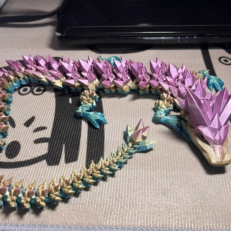 东方巨大神龙蛋神龙套装3D打印摆件关节可活动水晶宝石龙摆件手办