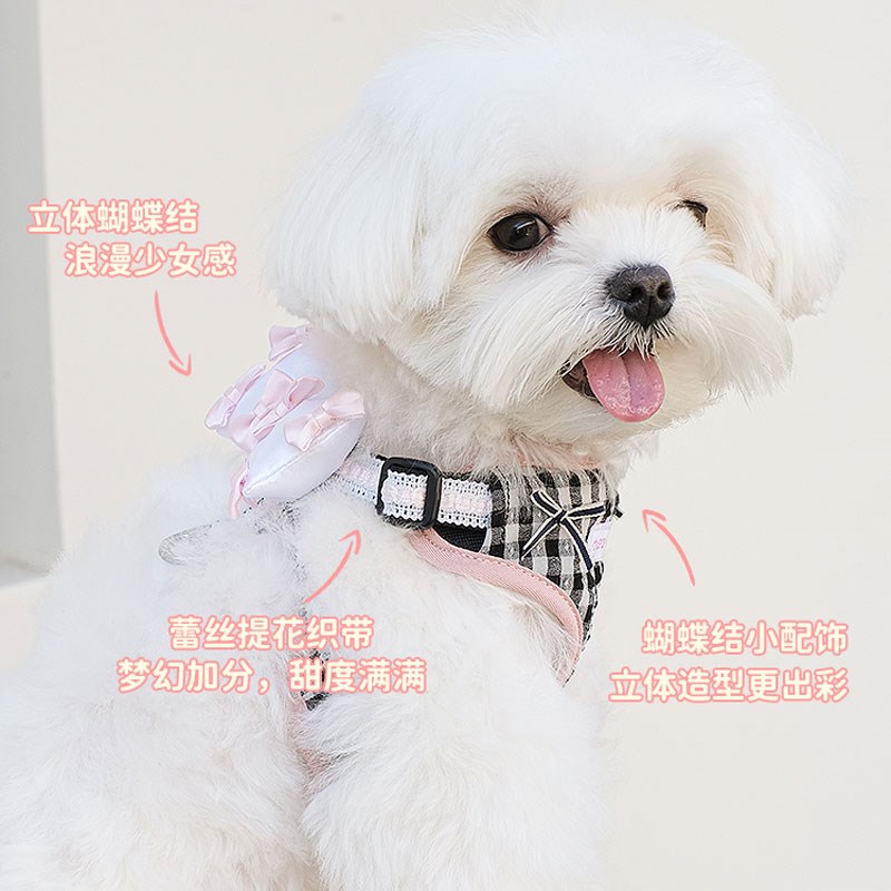 狗胸背带宠物狗狗牵引绳背心式猫咪泰迪比熊遛猫绳子小型犬胸背带