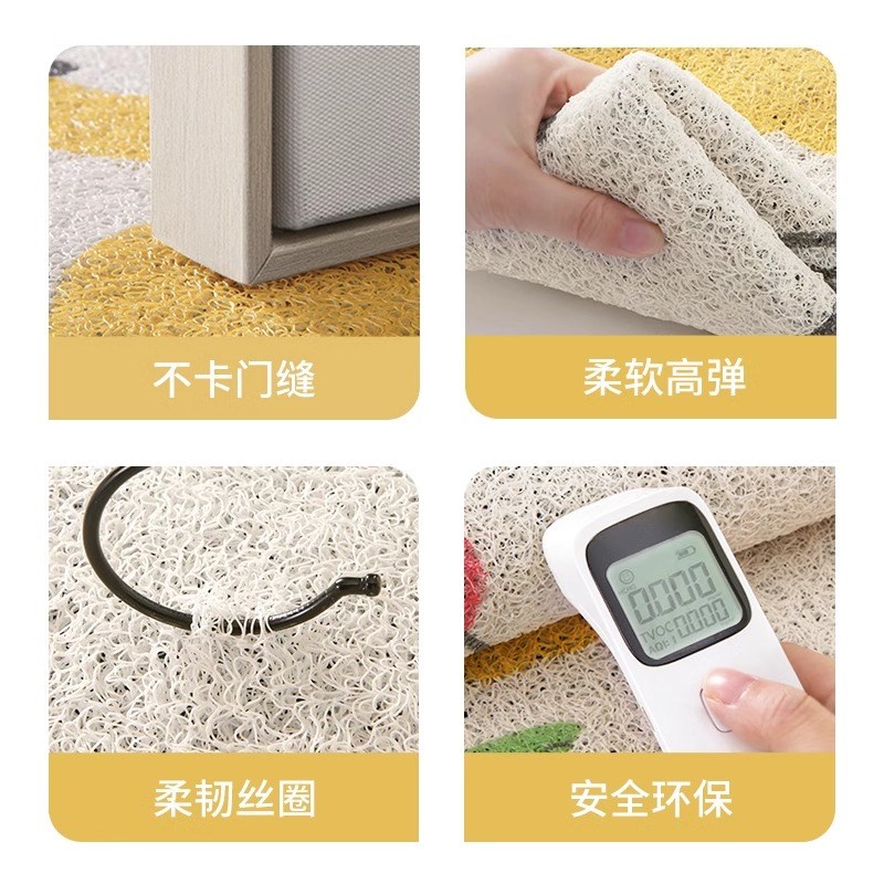 丝圈入户门地垫卡通进门玄关地毯可裁剪门垫大门外耐磨防滑脚垫子
