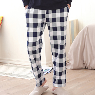 春秋季男士单件睡裤长裤纯棉加肥加大码全棉单条睡裤男睡衣家居服