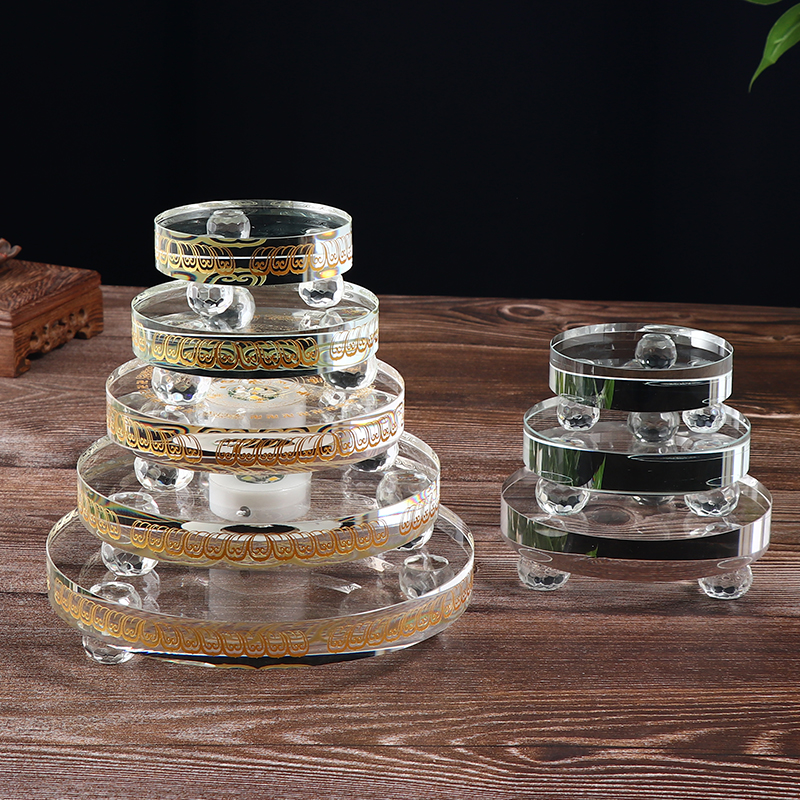 宝箧印陀罗尼塔佛塔佛像舍利塔透明摆件桌面灯座不发光水晶底座