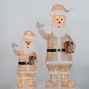 圣诞节场景装饰品圣诞铁艺老人雪人造型摆件酒店橱窗布置公仔美陈