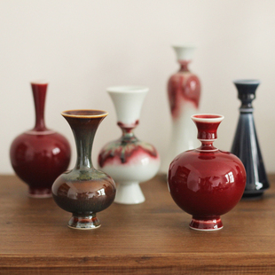 三生器物新品手工多彩小号茶席花瓶禅意花器