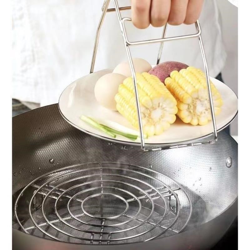 304不锈钢家用隔水蒸架高脚迷你小架子蒸蛋包子早餐架蒸格锅架