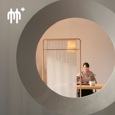 闲云竹卧室屏风隔断移动布艺屏风帘艺术玄关简约家用茶室座屏立屏