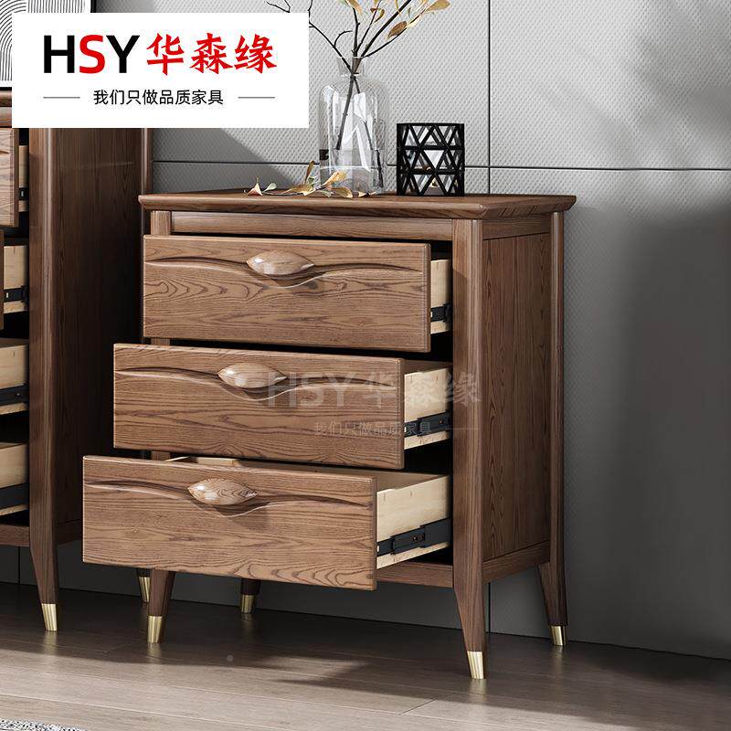 卧室胡桃木储物柜斗柜三四五斗柜收木纳无品牌/柜白蜡色木实拉抽