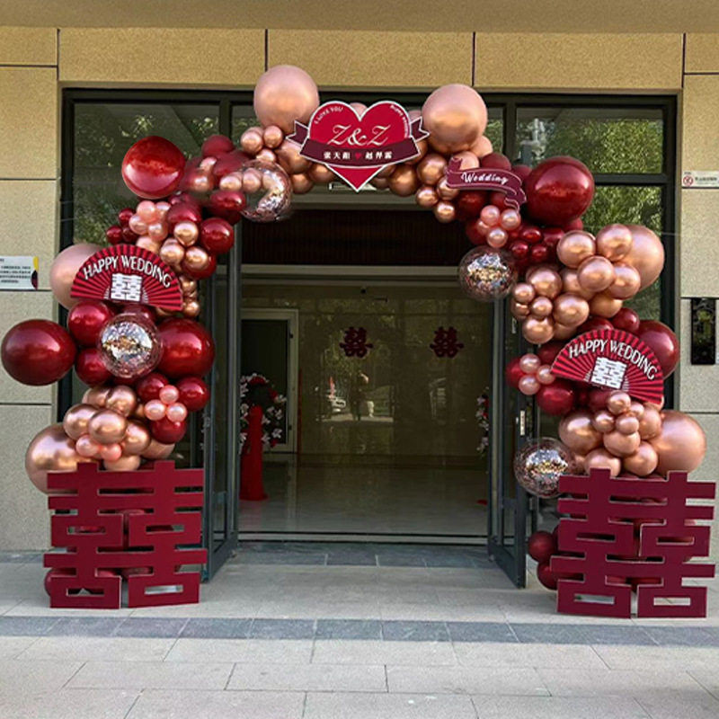 户外婚礼气球拱门立柱路引
