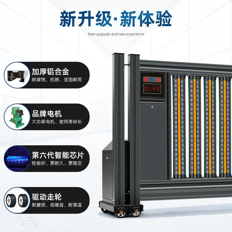 工厂企业铝合段金滑门学校单智能无轨电平移悬浮动伸缩大21门厂位