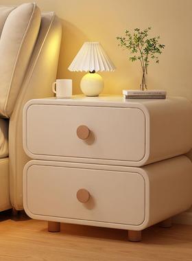 实木床al101757头2025柜新款奶简约现代小型轻感油风卧室家奢用床