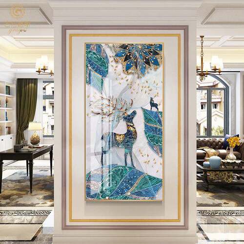 入玄寓FGL关装饰版画竖现代简约走廊户过道新款壁画意好轻奢高端