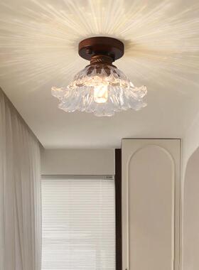 轻奢复古过灯法式中道古风灯胡桃木色走台廊玄关入80007户阳玻璃