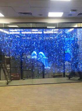 室内e透明屏冰屏橱窗屏广告高清展示d屏膜玻璃幕墙WDBl贴屏格栅屏