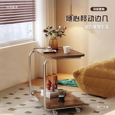 移客红动沙边几边桌带发轮卧室床头置无品牌/物架现代简约厅网迷