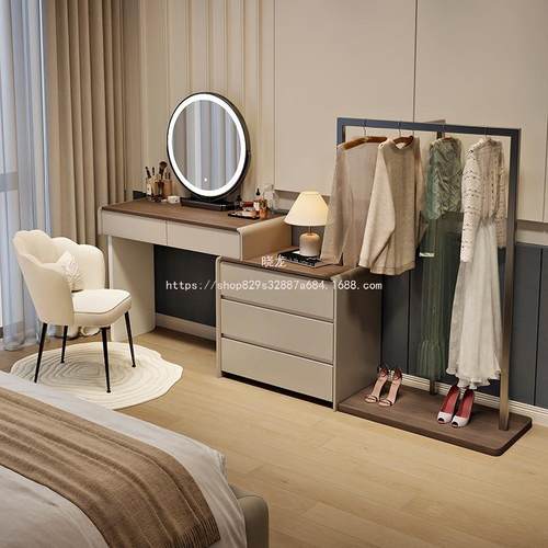 晓龙收纳梳妆台尾实帽化妆桌卧室床现代简约斗木柜衣柜架TNY储物