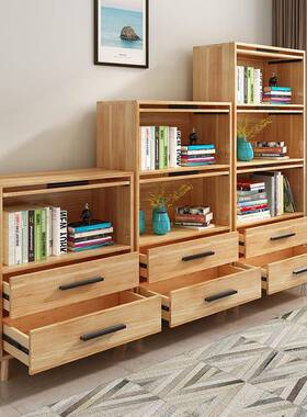 柜厂家实木书带门玻璃储物收纳柜地门儿童TB630110书房书架落防尘