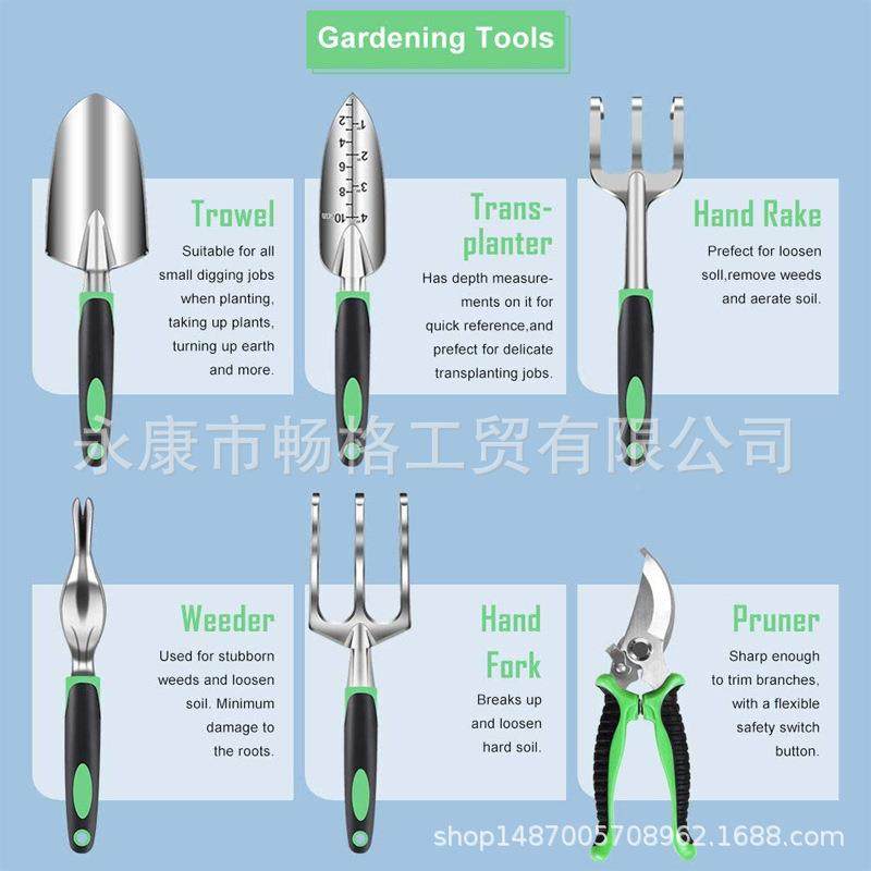 新款马逊亚热销49pcs花园工具XNC园套装艺包铝金合工具