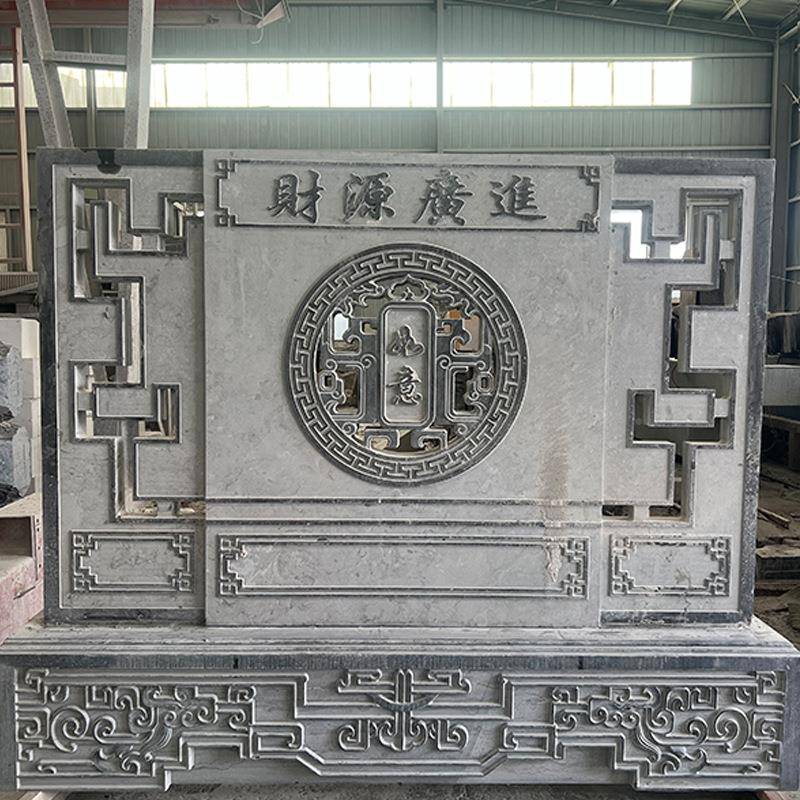 石石雕影壁墙福字CT2581屏风照壁壁雕青浮雕画庭院地雕石花岗岩浮