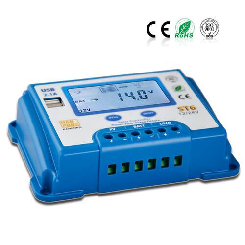 跨境ST6太阳能板控制器光2A智P能照0明12V24VWM伏充电控ST6-20A制
