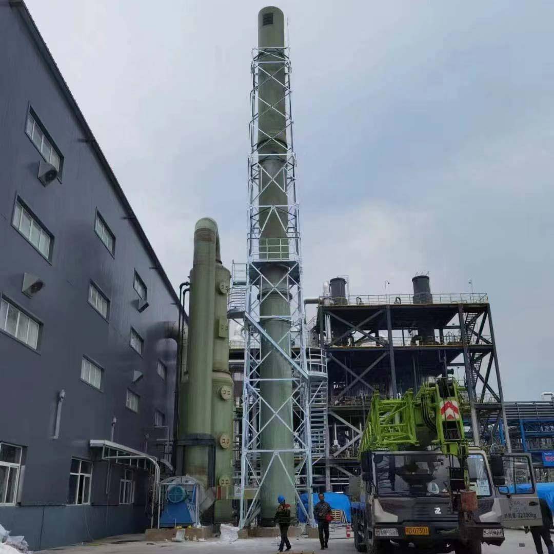 道火炬塔烟囱支架排烟管玻璃钢02气燃烧塔化工废烟塔筒抗风性强