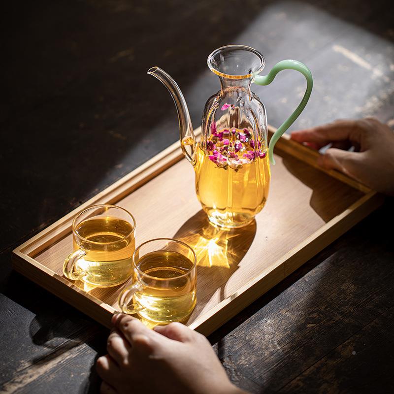 仿宋茶壶茶耐热璃手执玻壶家用过滤绿SZH021茶绿茶泡花茶壶煮茶壶