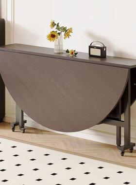 木圆桌好餐桌形折叠家用转盘圆桌子面板酒店黑KLB-CZ胡桃实木颗板