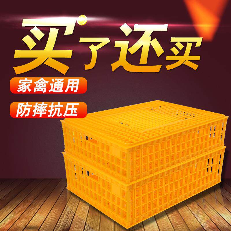 鸡周转箱鸡鸭运输笼笼加鹅厚塑料长方形鸡笼子特大号家成禽EST鸡