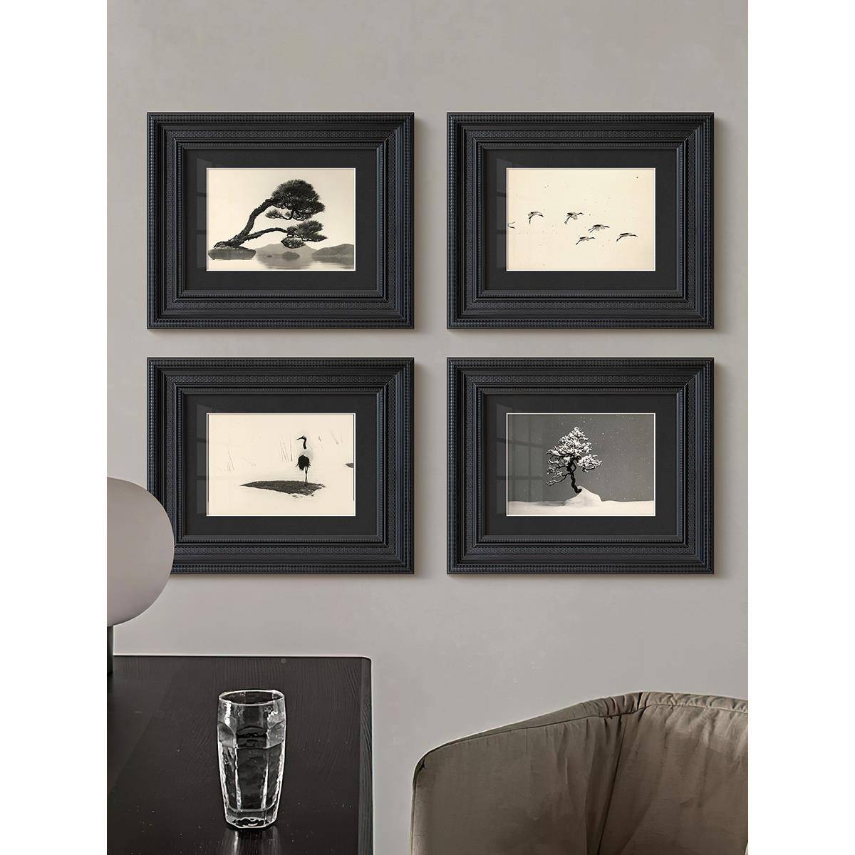 黑本昌南白摄影厅装饰IGJ画法式复古风景画玄关美式客餐厅卧室挂