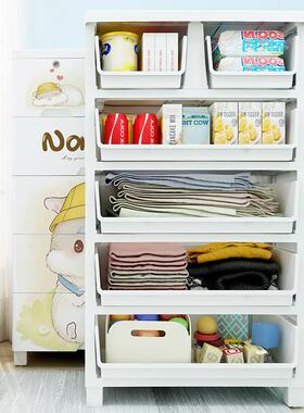 料多层童儿收柜家用抽屉式储纳物柜宝宝衣物玩具收纳整理塑箱NMW4