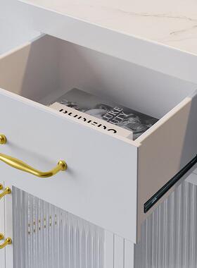 沃顿岩板厨房开放式餐边柜物茶水储用柜轻奢可MNT移中动岛台家吧