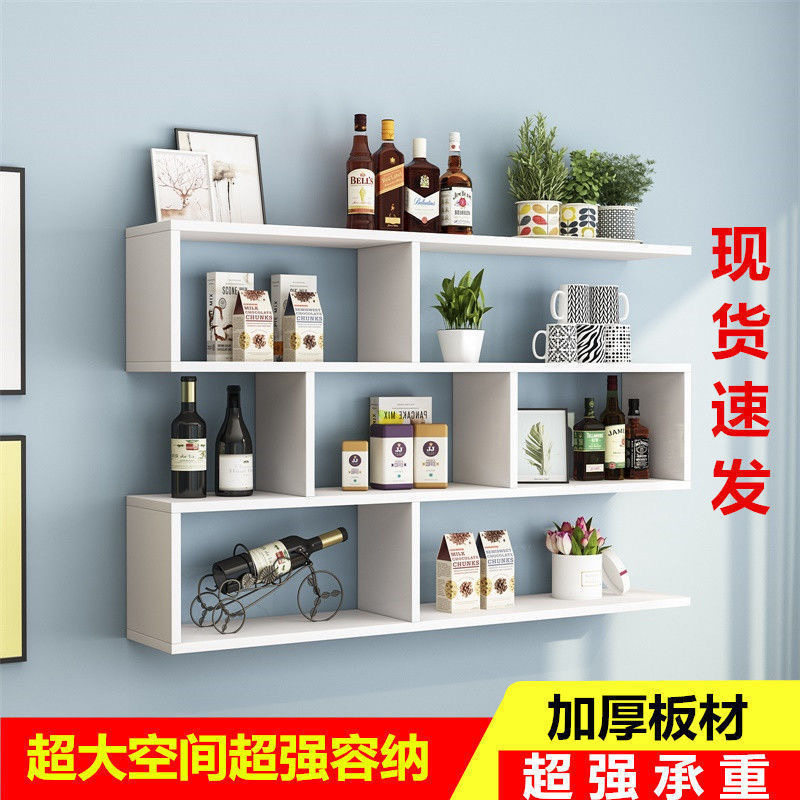 挂墙木板墙上书架隔断装饰