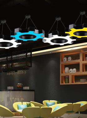 IIX业风齿吊灯led造型灯办公室轮健身异房网咖创意个性艺术工形灯