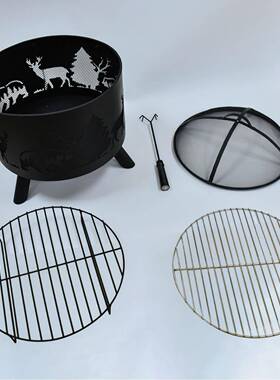 厂烤火工bochen--盆烤围火炉碳炉家用无烟木炭烤架户外炉火炉火坑