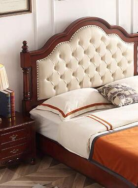 轻美式软奢实木床现代简约8主卧1.5m包高箱储物EVV1.米欧式双人床