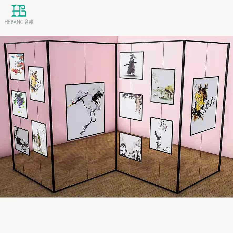 铝合金书画展架八棱柱书画展板广告宣传展架学校书法摄影作品展示
