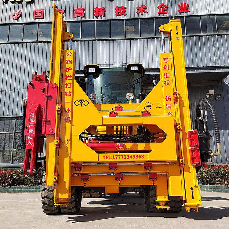 波形护栏打钻一体机护高速形护栏打桩机公850路栏波钻孔机