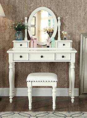 实木梳妆户台欧式梳妆妆台美式简桌约迷你化妆ZG-59336卧室简约梳