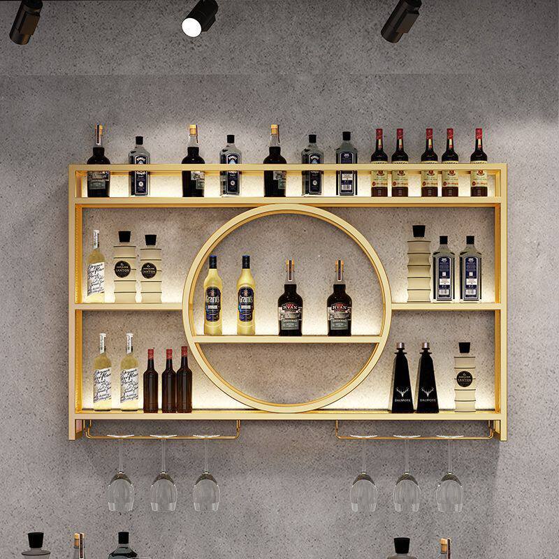 北欧铁艺壁挂红酒展示架
