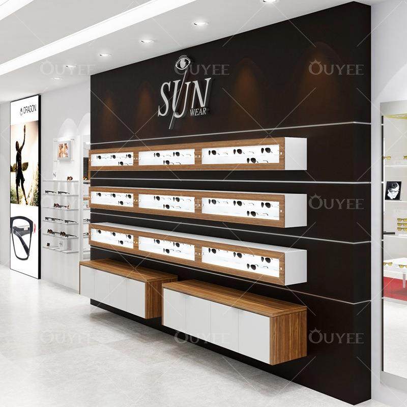 时尚眼柜台木展示柜架HWO整店货质烤漆多层眼镜镜柜时尚墨镜展示