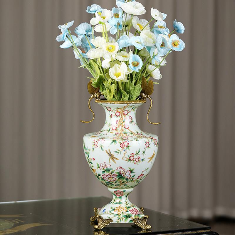 欧式陶瓷花瓶摆件客厅插干花装饰品家居电视柜玄关创意高档工艺品