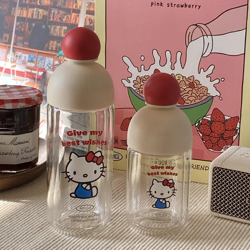 红鼻子双层隔热玻璃杯可爱kt密封车载随手杯耐高温水杯礼物220ml