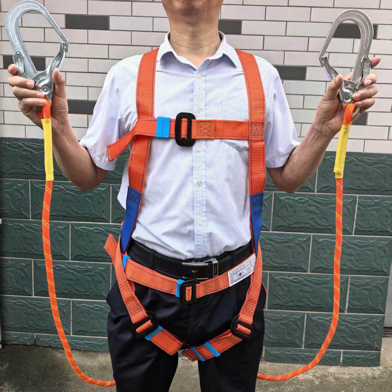 祥泰Z新型欧式五点式安全带 高空作业安全绳安全绳 CE认证LA认证