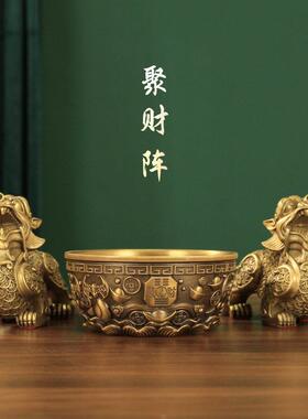 铜貔貅招财摆件公母一对旺财皮丘聚财客厅店铺办公室内装饰铜貔犰