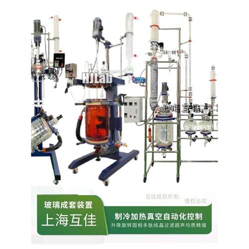 上海互佳双层玻璃反应釜实验室防爆四氟釜盖定制合成搅拌升降旋转