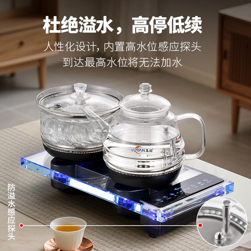 新款挥手感应全自动上水电热水壶玻璃烧水壶底部上水晶套装嵌入式