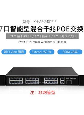 标准百兆千兆2口POE交4换机2DLL个网口2个FPS0口管理型大功率300W