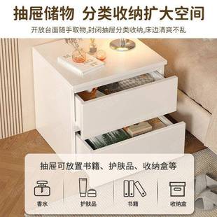 轻缝隙柜家用卧室床头收纳柜白色奢小XRT型储屋出租简约多功能物