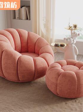懒CYQ人沙发可躺南转瓜子户型卧室单人旋椅阳台休小闲椅奶油沙椅